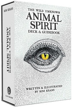 Load image into Gallery viewer, image of the exterior box set of the wild unknown's animal spirit deck and guidebook keepsake box, showing an illustrated dragon's eye on the cover with iridescent snake print background