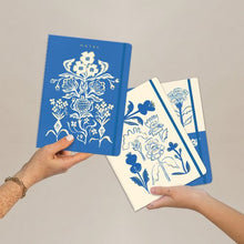 Load image into Gallery viewer, Blue Flower Notebook Set