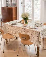 Load image into Gallery viewer, Botanical print linen tablecloth