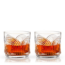 Load image into Gallery viewer, Set of 2 Deco Lowball Glasses