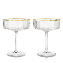 Load image into Gallery viewer, Set of 2 Crystal Coupe Glasses