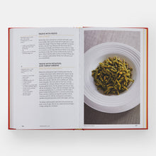 Load image into Gallery viewer, Open cookbook showing a recipe for Trofie with Pesto