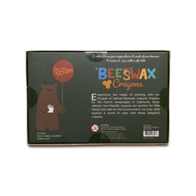 Load image into Gallery viewer, Back of a Beeswax Crayons packaging with bear illustration and text.
