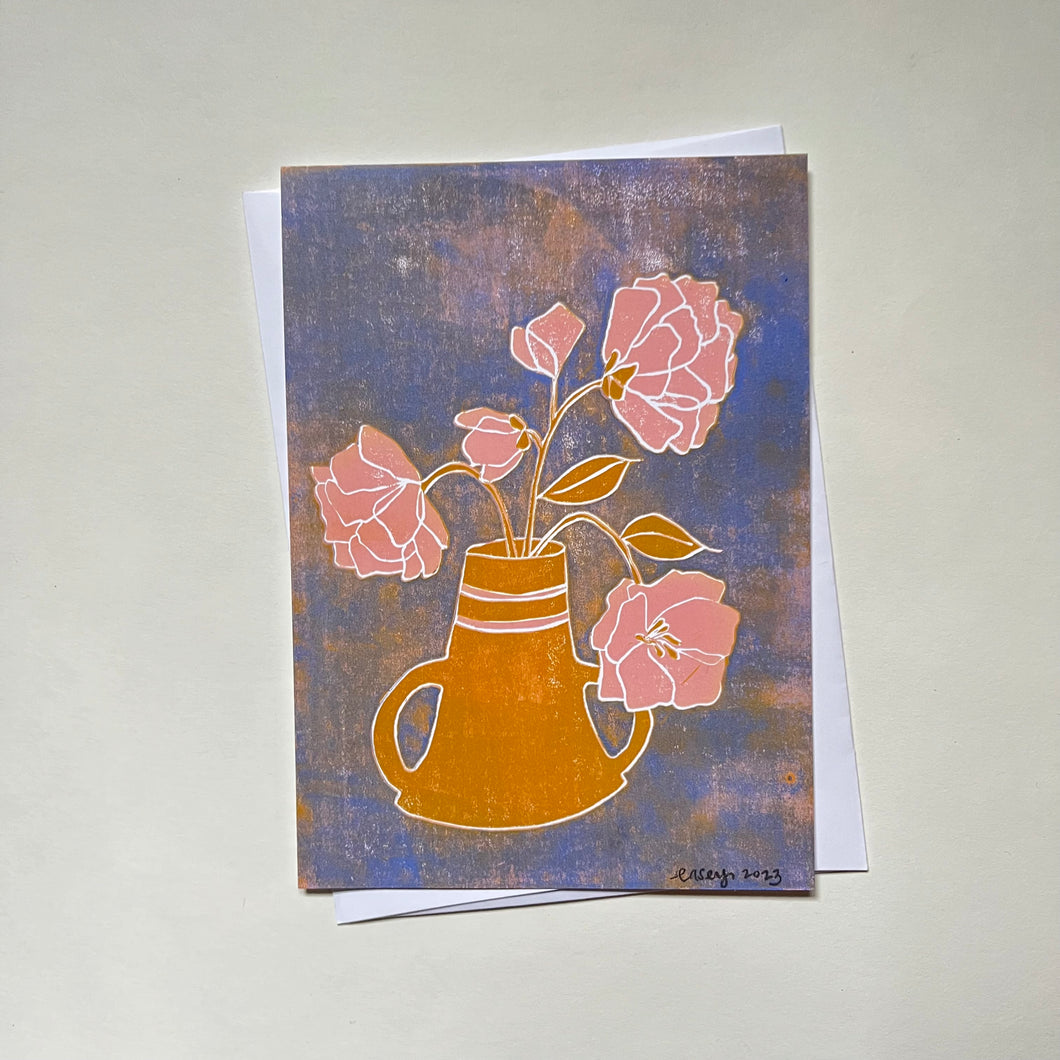 Peony vase card