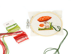 Mushroom Mini Cross Stitch Kit