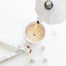 Load image into Gallery viewer, Teaspressa&#39;s Luxe Cafe Cubes mixer kit featuring Vanilla, Salted Caramel, and Cinnamon Hazelnut flavored coffee cubes to drop directly into your coffee or tea for an instant cafe experience at home or on the go.
