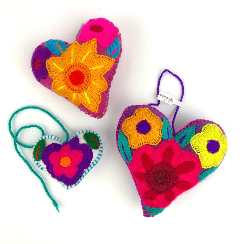 Embroidered Heart Ornament