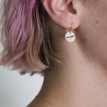 Load image into Gallery viewer, Porcelain + Gold drop earrings
