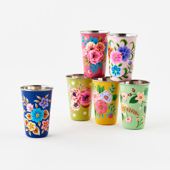 Hand Painted Floral Cup