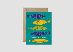 Scandi Fish Birthday Card