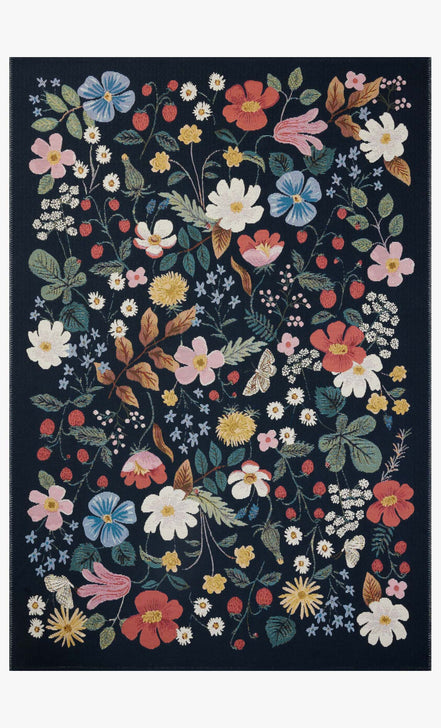 Strawberry Fields Indoor/Outdoor Rug in Black