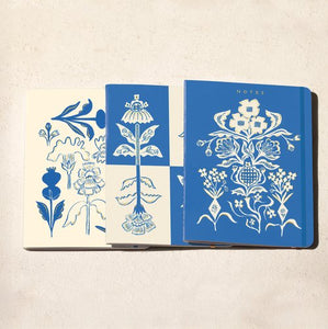 Blue Flower Notebook Set