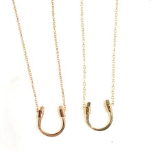 Load image into Gallery viewer, Silver Mini Horseshoe necklace
