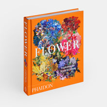 Load image into Gallery viewer, Book titled 'FLOWER' by Phaidon with colorful floral design on an orange background
