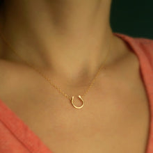 Load image into Gallery viewer, Silver Mini Horseshoe necklace
