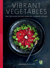 Load image into Gallery viewer, Book cover of 'Vibrant Vegetables' with a dish of vegetables on a dark background
