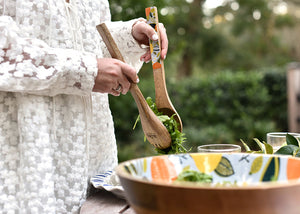 Citrus Mango Wood Salad Servers