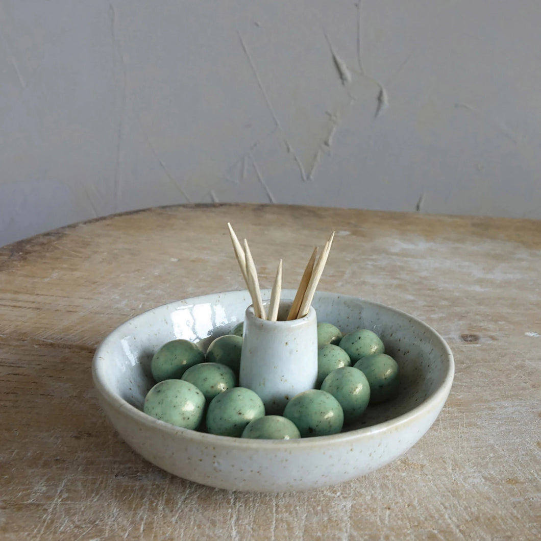 Stoneware snack dish