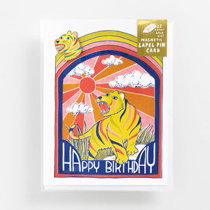 Rainbow Tiger Card + Lapel Pin