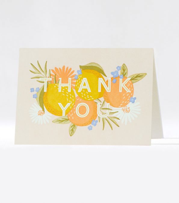 Citrus Thank You card set